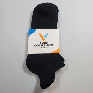 Viasox Easy Stretch Ankle Compression Socks Women Size M - L NWT Black Bamboo